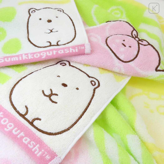 Japan San-X Jacquard Hand Towel Handkerchief - Sumikko Gurashi / Shirokuma Tea Time - 2