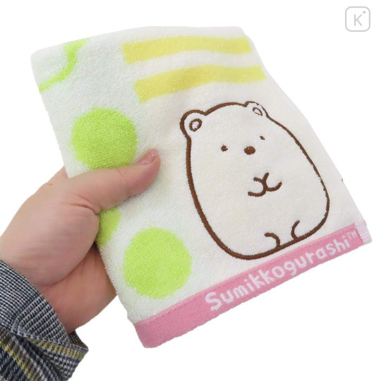 Japan San-X Jacquard Hand Towel Handkerchief - Sumikko Gurashi / Shirokuma Tea Time - 3