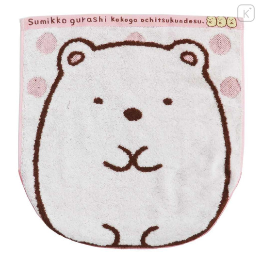 Japan San-X Jacquard Hand Towel Handkerchief - Sumikko Gurashi / Shirokuma Dot - 1