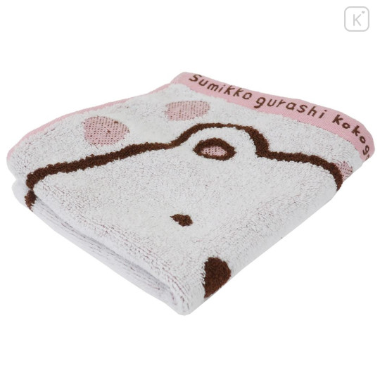 Japan San-X Jacquard Hand Towel Handkerchief - Sumikko Gurashi / Shirokuma Dot - 3