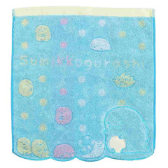 Japan San-X Jacquard Mini Towel Handkerchief - Sumikko Gurashi / Blue