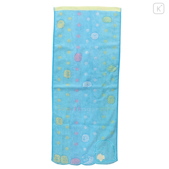 Japan San-X Jacquard Face Towel - Sumikko Gurashi / Tokage Blue - 1