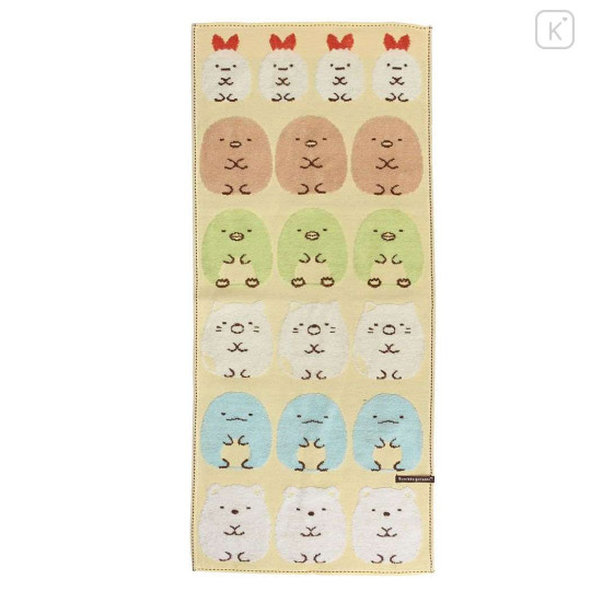 Japan San-X Jacquard Face Towel - Sumikko Gurashi / Yellow - 1