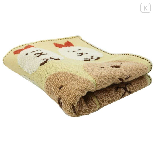 Japan San-X Jacquard Face Towel - Sumikko Gurashi / Yellow - 3