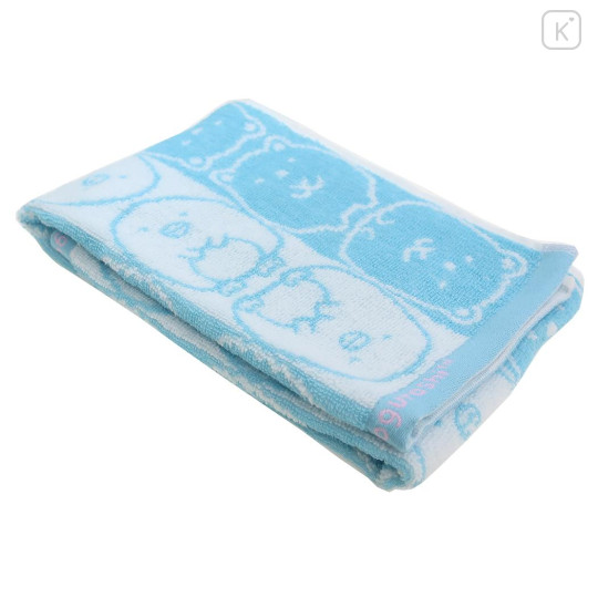 Japan San-X Jacquard Face Towel - Sumikko Gurashi / Blue Stripe - 3