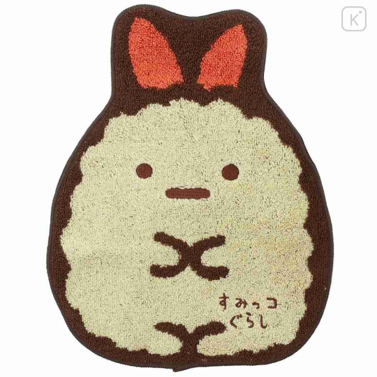 Japan San-X Die-cut Jacquard Mini Towel - Sumikko Gurashi : Ebifurai no Shippo Fried Shrimp Tail - 1