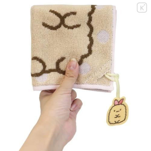 Japan San-X Jacquard Mini Towel Handkerchief - Sumikko Gurashi / Tonkatsu Dot - 4