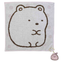 Japan San-X Jacquard Mini Towel Handkerchief - Sumikko Gurashi / Shirokuma Dot