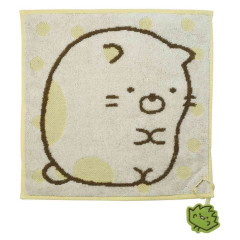 Japan San-X Jacquard Mini Towel Handkerchief - Sumikko Gurashi / Neko Dot