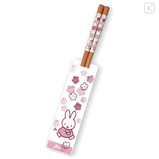 Japan Miffy Natural Wood Chopsticks 21cm - Sakura / Pink - 1