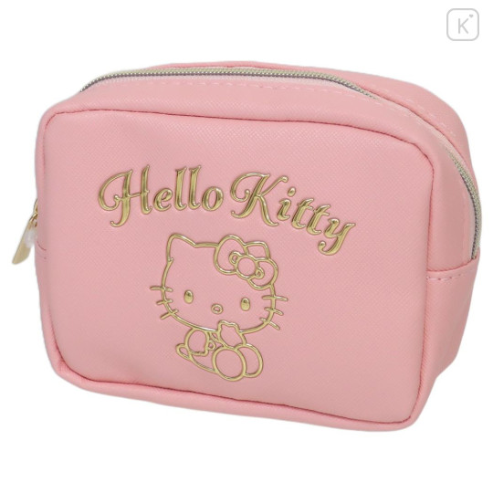 Japan Sanrio Mini Pouch - Hello Kitty / In Style Gold - 1