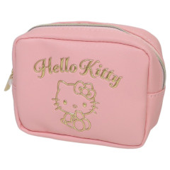 Japan Sanrio Mini Pouch - Hello Kitty / In Style Gold