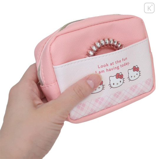 Japan Sanrio Mini Pouch - Hello Kitty / In Style Gold - 2