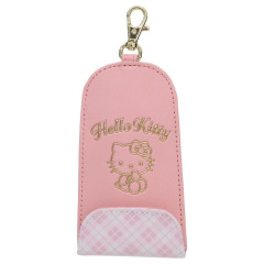 Japan Sanrio Key Case with Reel - Hello Kitty / In Style Gold