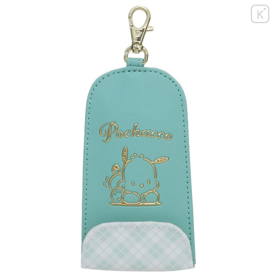 Japan Sanrio Key Case with Reel - Pochacco / In Style Gold - 1