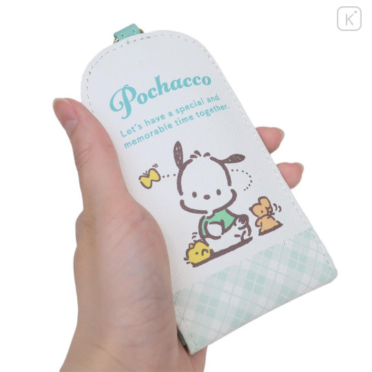 Japan Sanrio Key Case with Reel - Pochacco / In Style Gold - 2