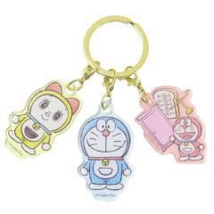 Japan Doraemon Keychain With 3 Charm - Family