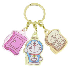 Japan Doraemon Keychain With 3 Charm - Gadgets / Anywhere Door