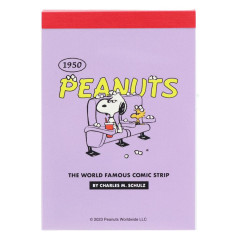 Japan Peanuts Mini Notepad - Snoopy & Woodstock / American Comic Purple