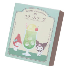 Japan Sanrio Memo Pad Box - My Melody & Kuromi / Retro Coffee Shop