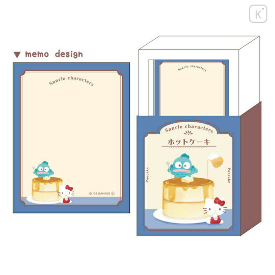 Japan Sanrio Memo Pad Box - Hello Kitty & Hangyodon / Retro Coffee Shop - 2