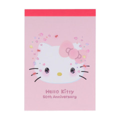 Japan Sanrio Mini Notepad - Pink Touching / Hello Kitty 50th Anniversary