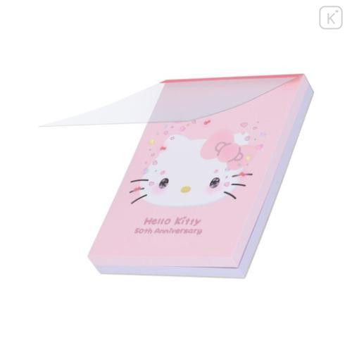 Japan Sanrio Mini Notepad - Pink Touching / Hello Kitty 50th Anniversary - 4