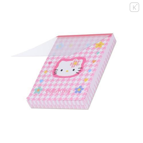 Japan Sanrio Mini Notepad - Houndstooth / Hello Kitty 50th Anniversary - 4