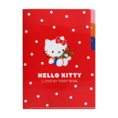 Japan Sanrio 3 Pockets A5 Clear File - My Bear / Hello Kitty 50th Anniversary