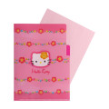 Japan Sanrio 3 Pockets A5 Clear File - Flora / Hello Kitty 50th Anniversary - 3