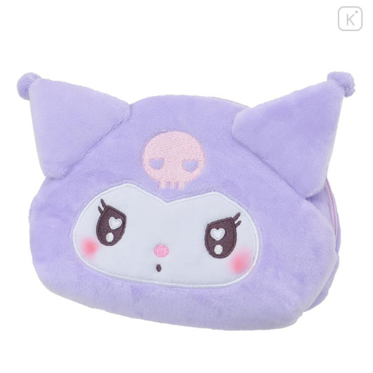 Japan Sanrio Fluffy Pouch - Kuromi / Puppy Eyes - 1