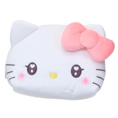 Japan Sanrio Fluffy Pouch - Hello Kitty / Puppy Eyes