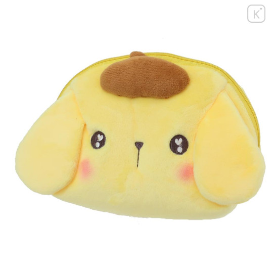 Japan Sanrio Fluffy Pouch - Pompompurin / Puppy Eyes - 1