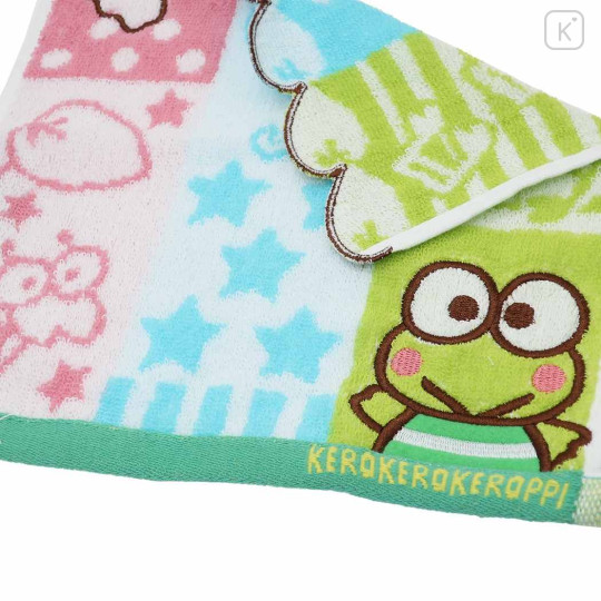 Japan Sanrio Jacquard Hand Towel Handkerchief - Keroppi / Friend - 2