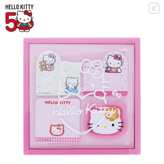 Japan Sanrio Boxed Sticky Note - Hello Kitty 50th Anniversary C - 1