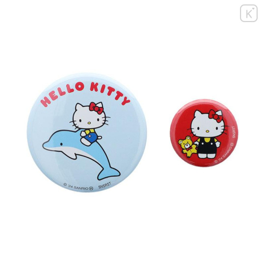 Japan Sanrio Secret Tin Badge 2pcs Set - Hello Kitty 50th Anniversary A - 5