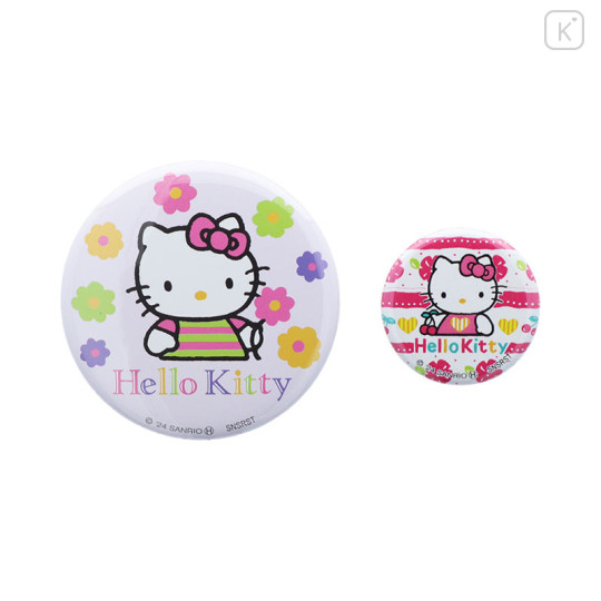 Japan Sanrio Secret Tin Badge 2pcs Set - Hello Kitty 50th Anniversary B - 2