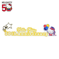 Japan Sanrio Big Acrylic Charm - Hello Kitty 50th Anniversary / Yellow