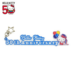 Japan Sanrio Big Acrylic Charm - Hello Kitty 50th Anniversary / Blue