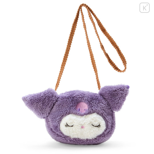 Japan Sanrio Face Shaped Pochette - Kuromi / Sleep - 1