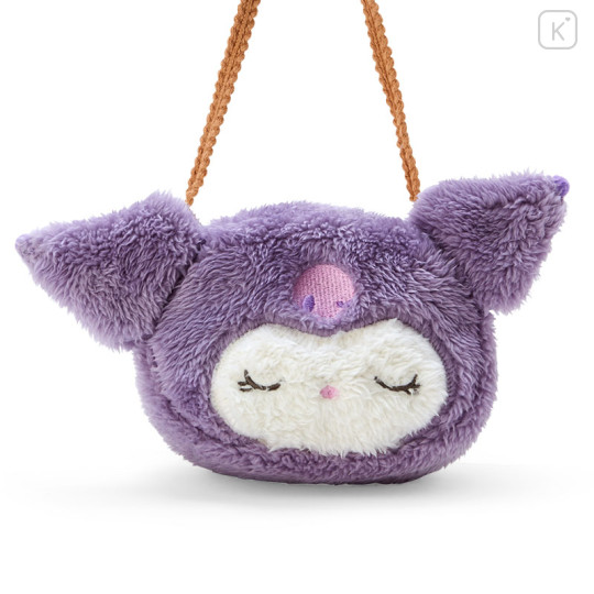 Japan Sanrio Face Shaped Pochette - Kuromi / Sleep - 2