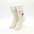 Japan Mofusand Embroidery Crew Socks - Panda Cat / Ivory - 2