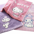 Japan Sanrio Jacquard Hand Towel Handkerchief - Hello Kitty / Grid - 2