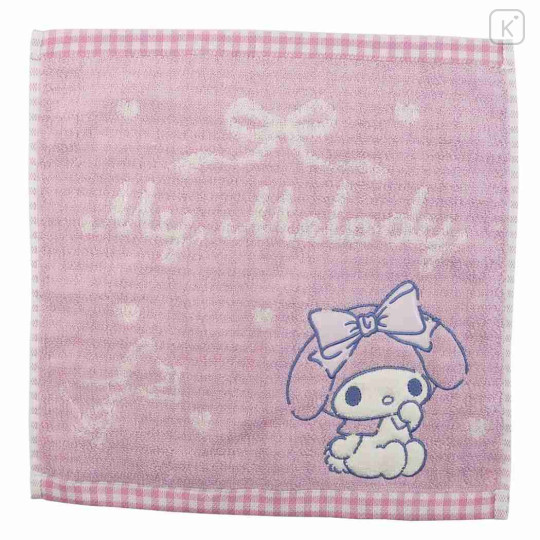 Japan Sanrio Jacquard Hand Towel Handkerchief - My Melody / Grid - 1