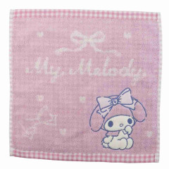 Japan Sanrio Jacquard Hand Towel Handkerchief - My Melody / Grid