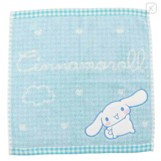 Japan Sanrio Jacquard Hand Towel Handkerchief - Cinnamoroll / Grid - 1