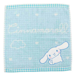 Japan Sanrio Jacquard Hand Towel Handkerchief - Cinnamoroll / Grid