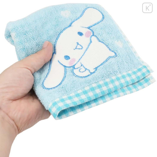 Japan Sanrio Jacquard Hand Towel Handkerchief - Cinnamoroll / Grid - 3