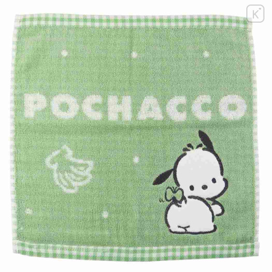 Japan Sanrio Jacquard Hand Towel Handkerchief - Pochacco / Grid - 1