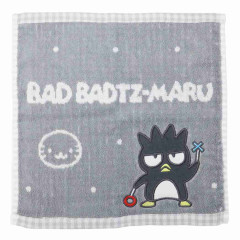 Japan Sanrio Jacquard Hand Towel Handkerchief - Bad Badtz-maru / Grid